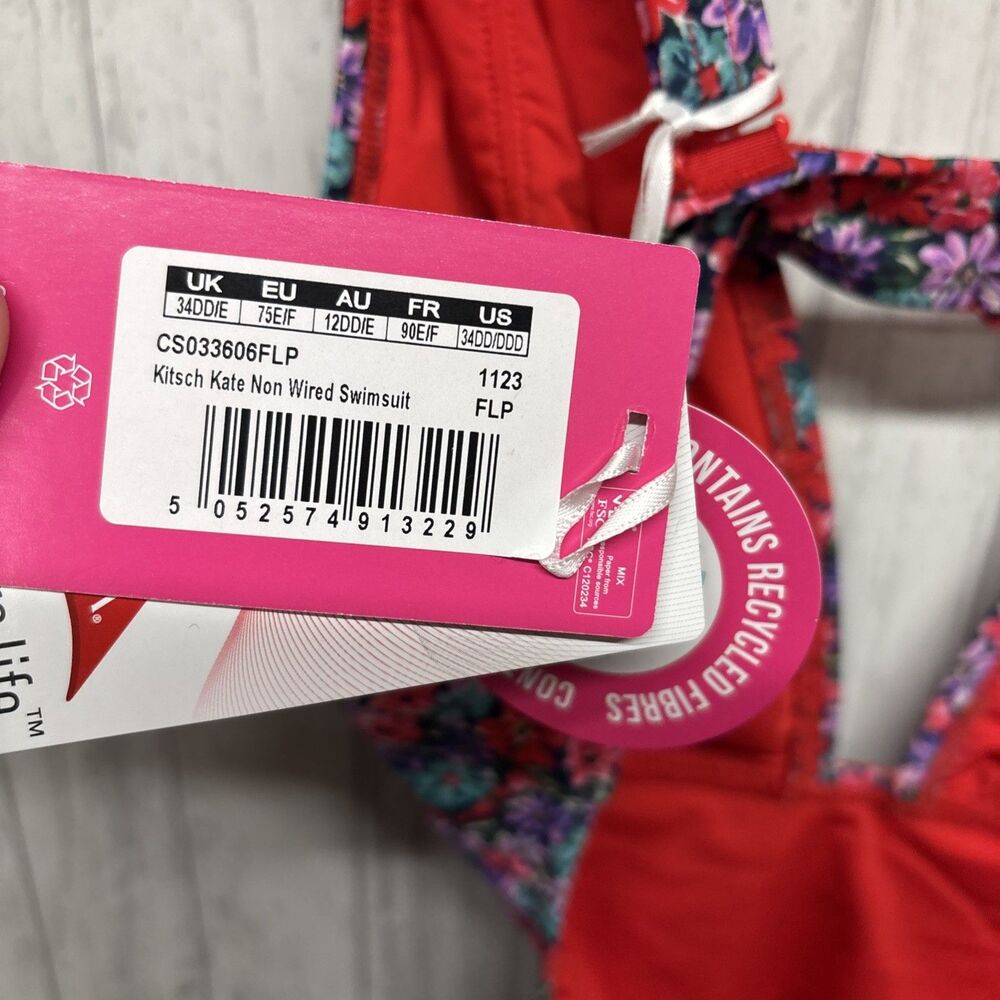 Womens Size 34DD/DDD Curvy Kate Non Wired Floral Swimsuit NWT ￼ - Picture 10 of 10
